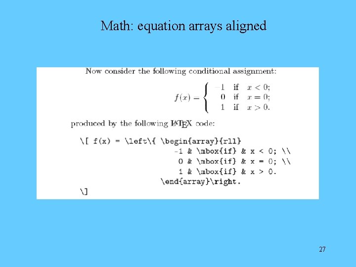 Math: equation arrays aligned 27 
