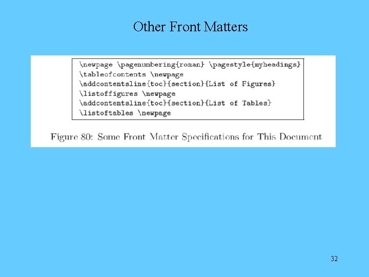 Other Front Matters 32 