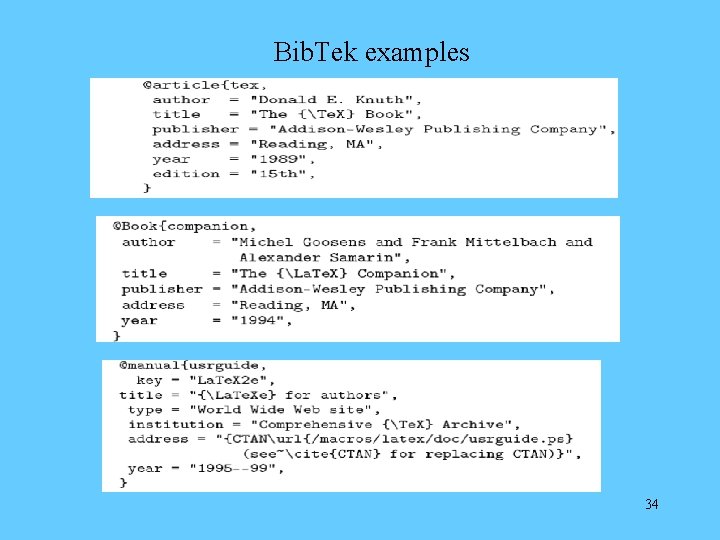 Bib. Tek examples 34 