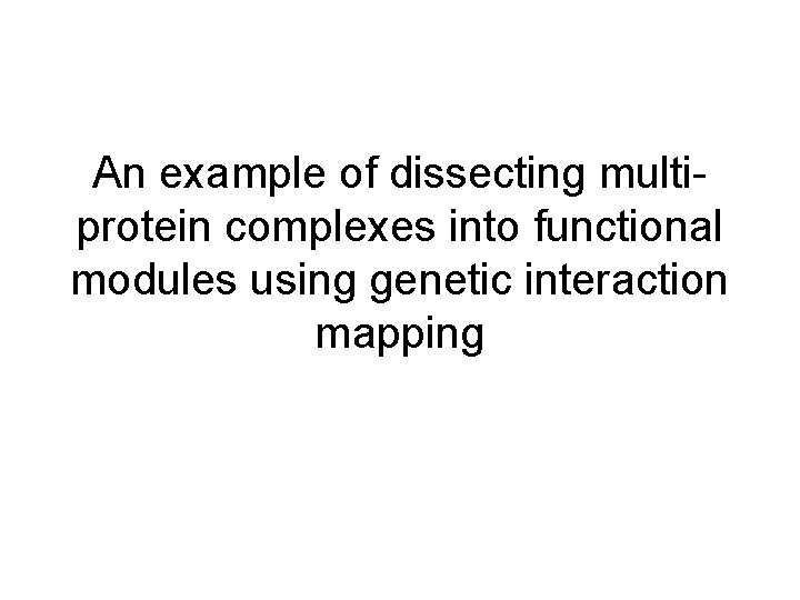 An example of dissecting multiprotein complexes into functional modules using genetic interaction mapping 