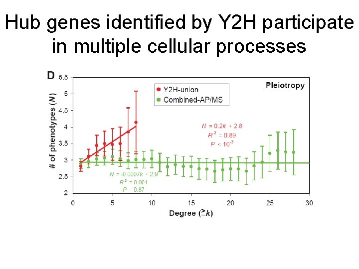 Hub genes identified by Y 2 H participate in multiple cellular processes 