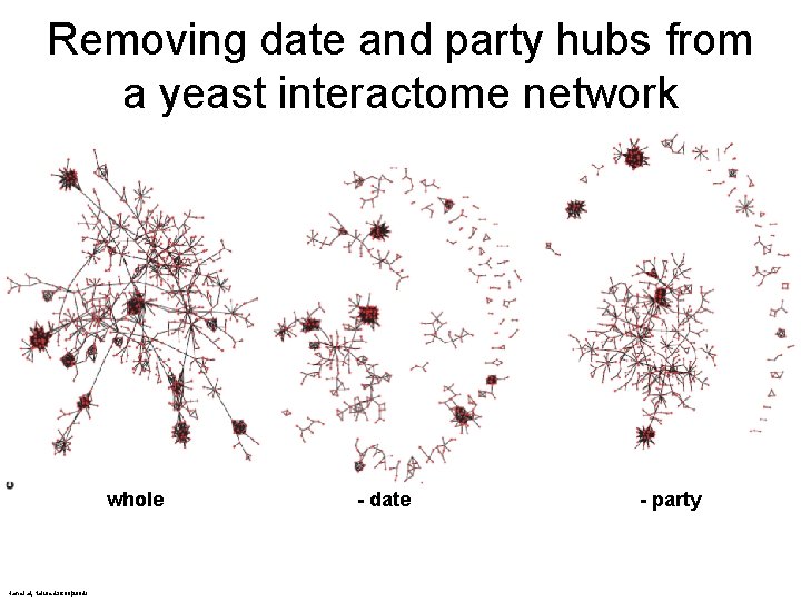 Removing date and party hubs from a yeast interactome network whole Han et al,