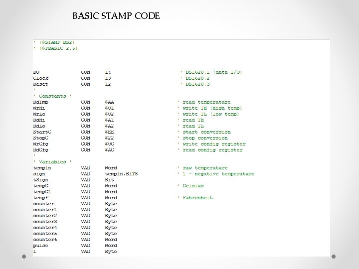 BASIC STAMP CODE 