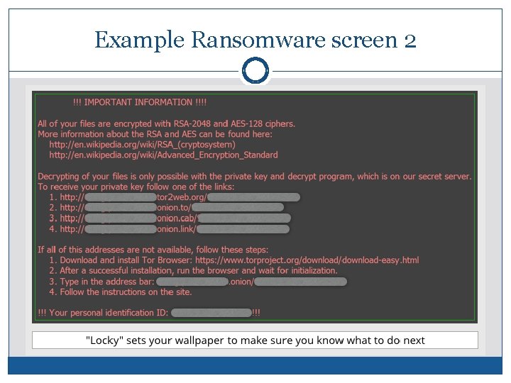 Example Ransomware screen 2 