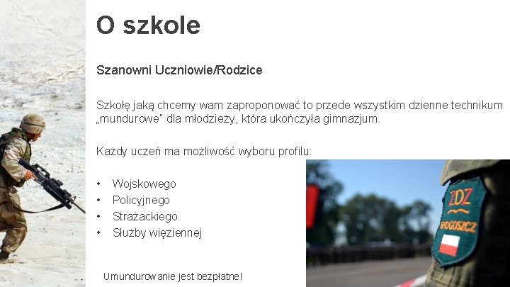 O szkole Szanowni Uczniowie/Rodzice Szkołę jaką chcemy wam zaproponować to przede wszystkim dzienne technikum