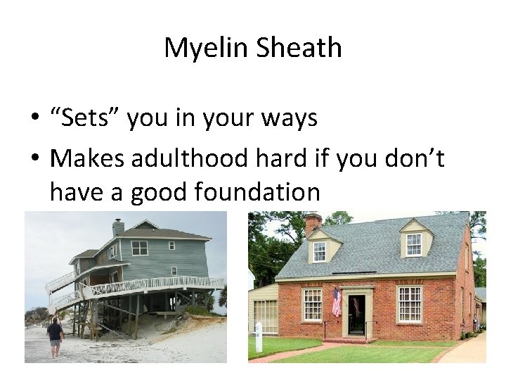 Myelin Sheath • “Sets” you in your ways • Makes adulthood hard if you