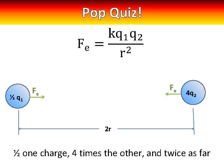 Pop Quiz! ½ q 1 Fe Fe 4 q 2 2 r ½ one