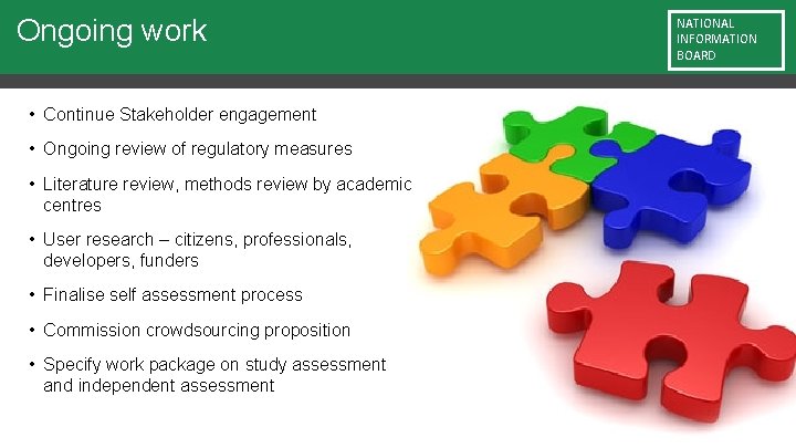 Ongoing work • Continue Stakeholder engagement • Ongoing review of regulatory measures • Literature