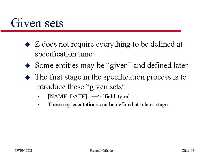 Given sets u u u Z does not require everything to be defined at