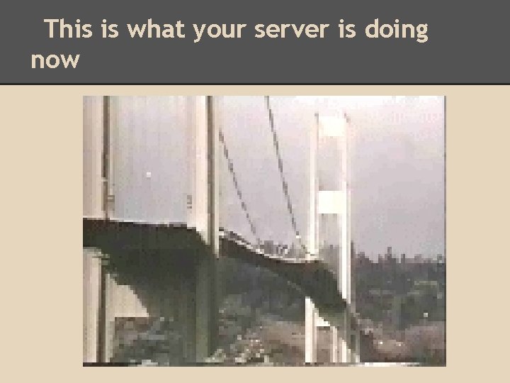 This is what your server is doing now 