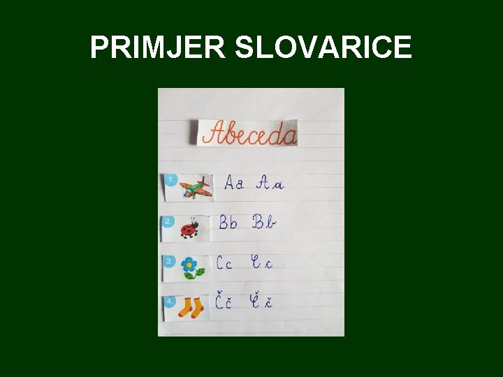 PRIMJER SLOVARICE 