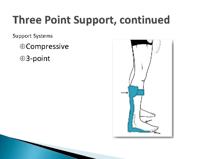 Three Point Support, continued Support Systems Compressive 3 -point 