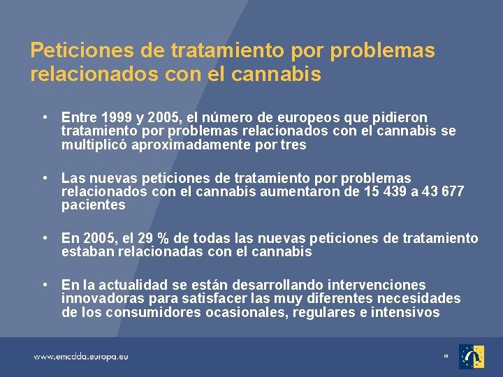 Peticiones de tratamiento por problemas relacionados con el cannabis • Entre 1999 y 2005,