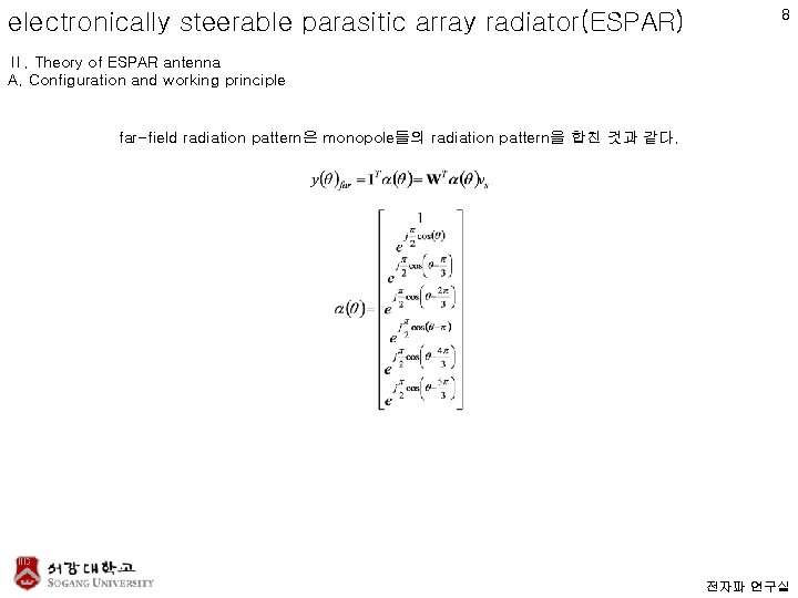 electronically steerable parasitic array radiator(ESPAR) 8 Ⅱ. Theory of ESPAR antenna A. Configuration and
