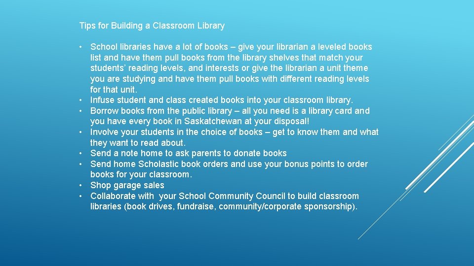 Tips for Building a Classroom Library • School libraries have a lot of books