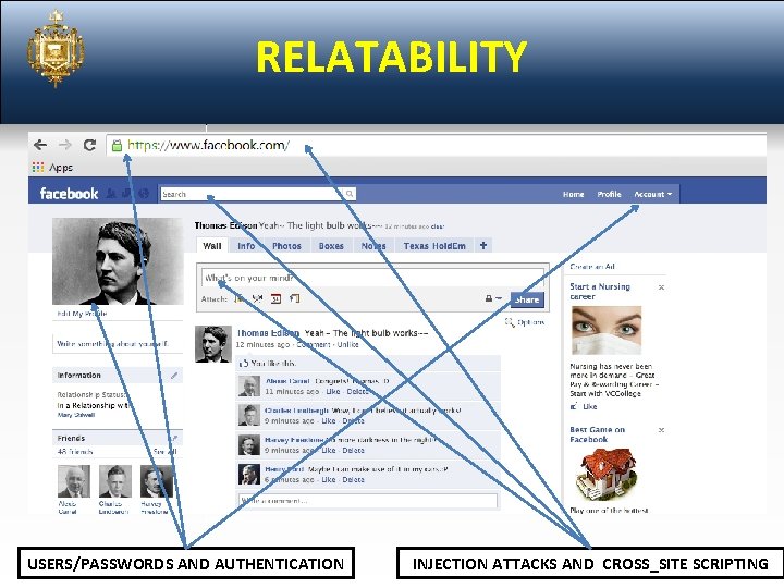 RELATABILITY USERS/PASSWORDS AND AUTHENTICATION INJECTION ATTACKS AND CROSS_SITE SCRIPTING 