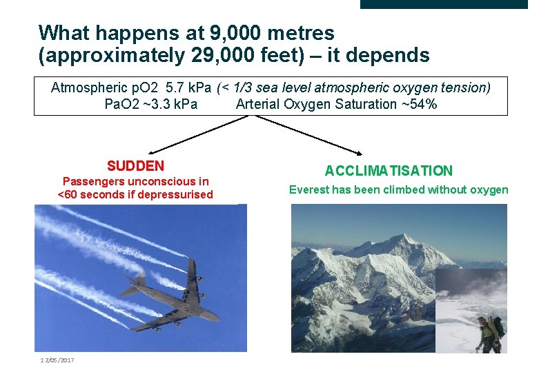 What happens at 9, 000 metres (approximately 29, 000 feet) – it depends Atmospheric