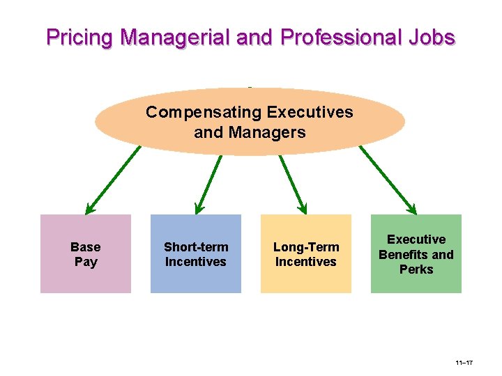 Pricing Managerial and Professional Jobs Compensating Executives and Managers Base Pay Short-term Incentives Long-Term