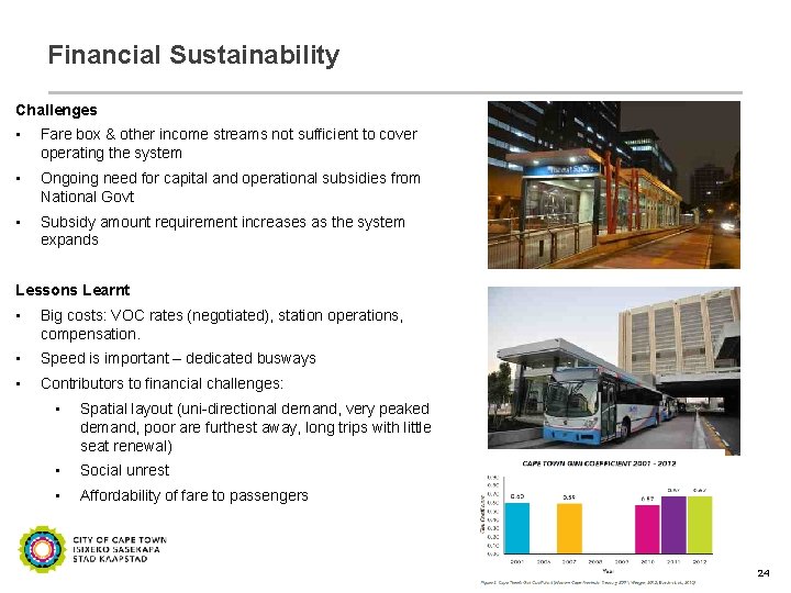 Financial Sustainability Challenges • Fare box & other income streams not sufficient to cover