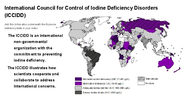 International Council for Control of Iodine Deficiency Disorders (ICCIDD) Add this information underneath the