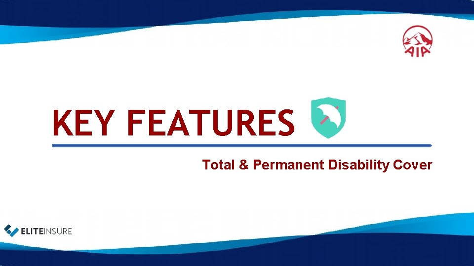 KEY FEATURES Total & Permanent Disability Cover 