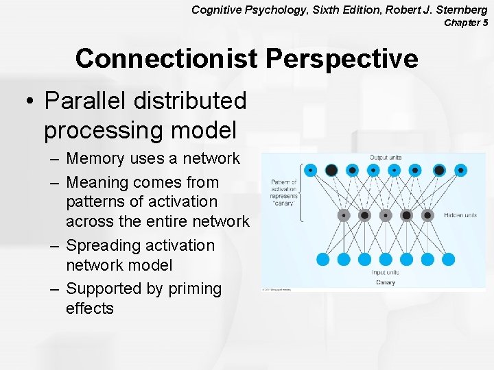 Cognitive Psychology, Sixth Edition, Robert J. Sternberg Chapter 5 Connectionist Perspective • Parallel distributed
