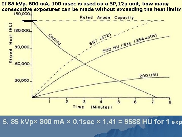 If 85 k. Vp, 800 m. A, 100 msec is used on a 3