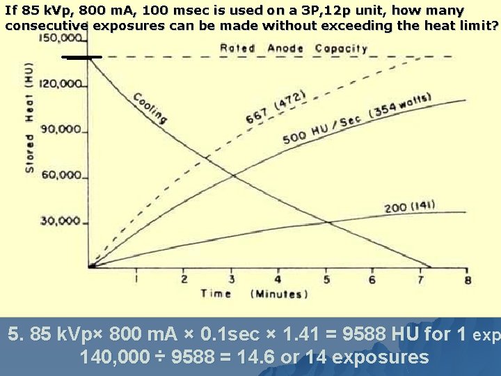 If 85 k. Vp, 800 m. A, 100 msec is used on a 3