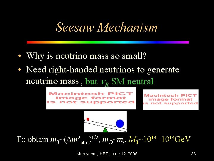 Seesaw Mechanism • Why is neutrino mass so small? • Need right-handed neutrinos to