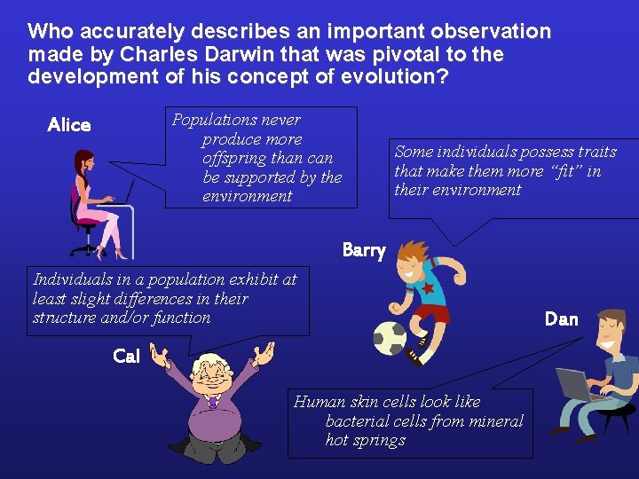 Who accurately describes an important observation made by Charles Darwin that was pivotal to