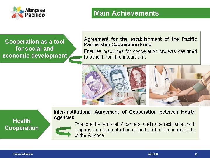 Main Achievements Cooperation as a tool for social and economic development Health Cooperation Photo: