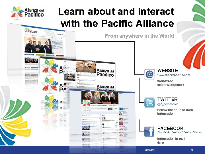 Learn about and interact with the Pacific Alliance From anywhere in the World WEBSITE