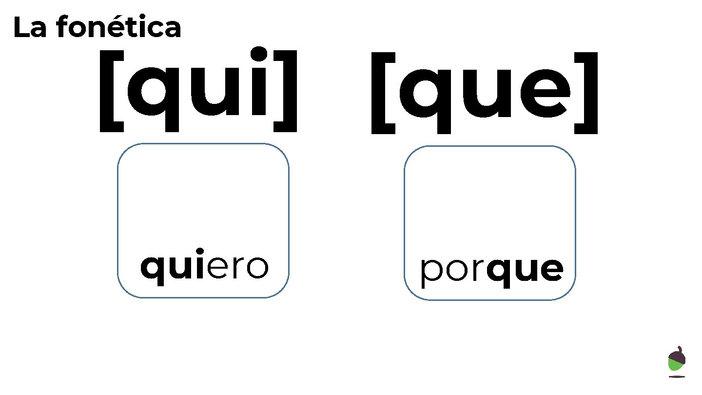 La fonética [qui] [que] quiero porque 