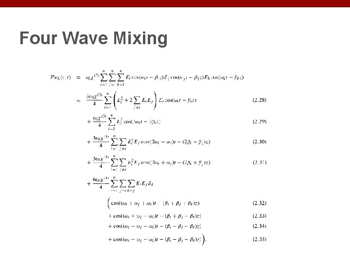 Four Wave Mixing 