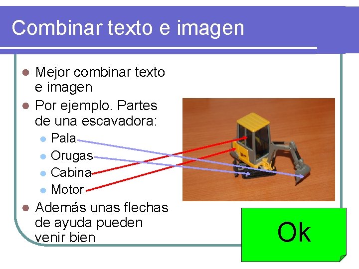 Combinar texto e imagen Mejor combinar texto e imagen l Por ejemplo. Partes de