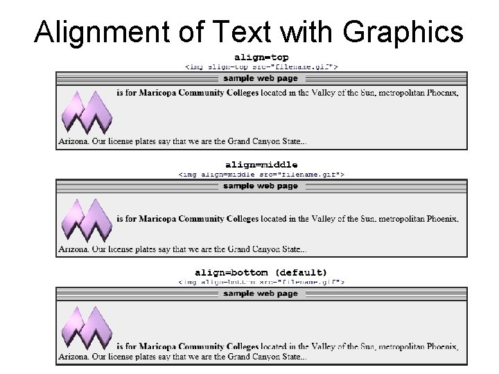Alignment of Text with Graphics 11 