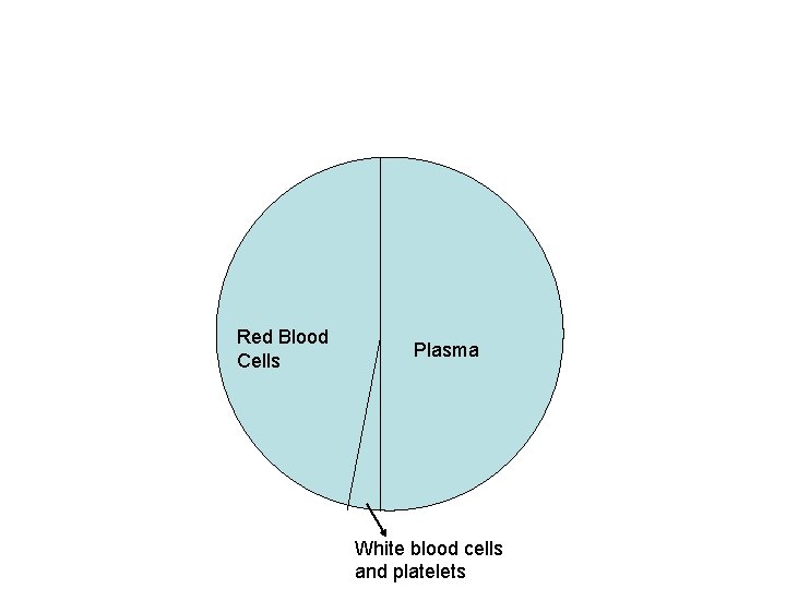 Red Blood Cells Plasma White blood cells and platelets 