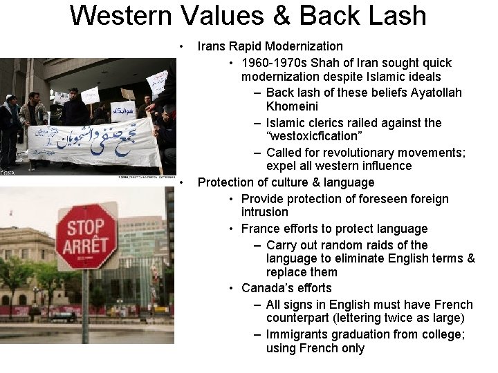 Western Values & Back Lash • • Irans Rapid Modernization • 1960 -1970 s Western Values & Back Lash • • Irans Rapid Modernization • 1960 -1970 s