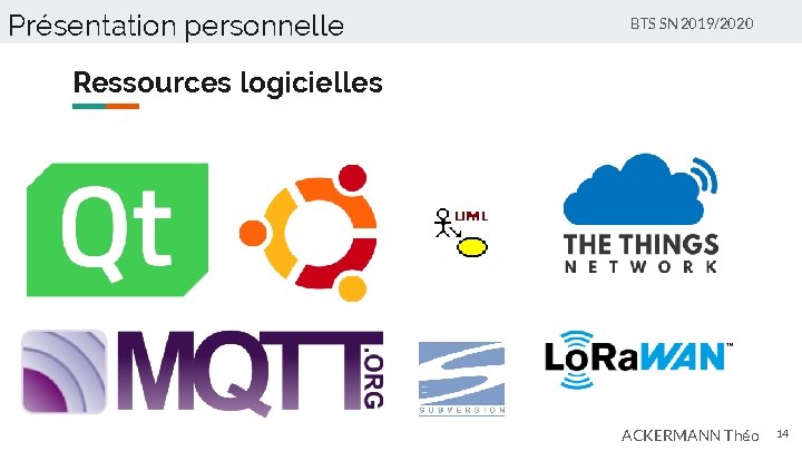 Présentation personnelle BTS SN 2019/2020 Ressources logicielles ACKERMANN Théo 14 