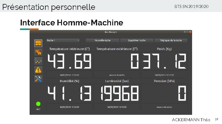 Présentation personnelle BTS SN 2019/2020 Interface Homme-Machine ACKERMANN Théo 19 