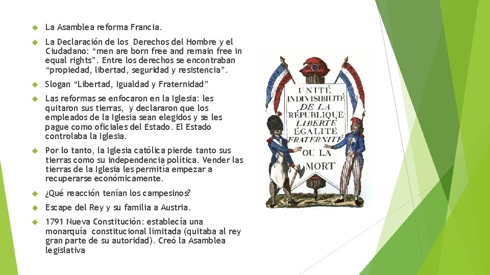  La Asamblea reforma Francia. La Declaración de los Derechos del Hombre y el