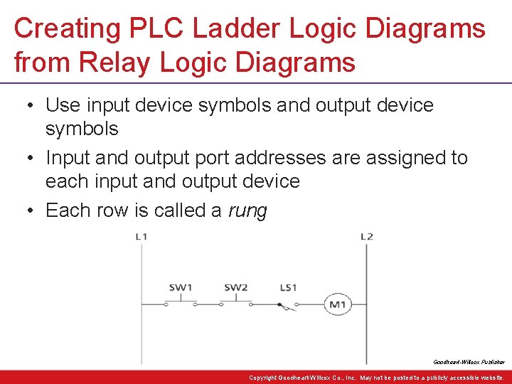 Creating PLC Ladder Logic Diagrams from Relay Logic Diagrams • Use input device symbols