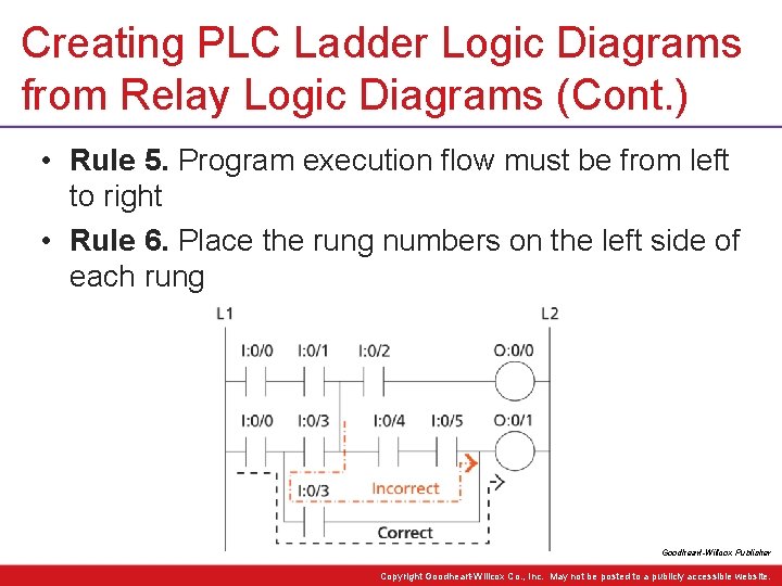 Creating PLC Ladder Logic Diagrams from Relay Logic Diagrams (Cont. ) • Rule 5.