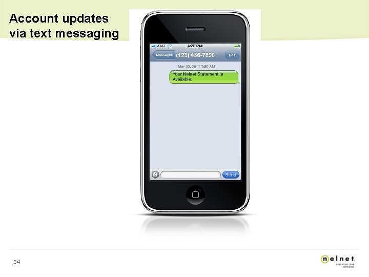 Account updates via text messaging 34 