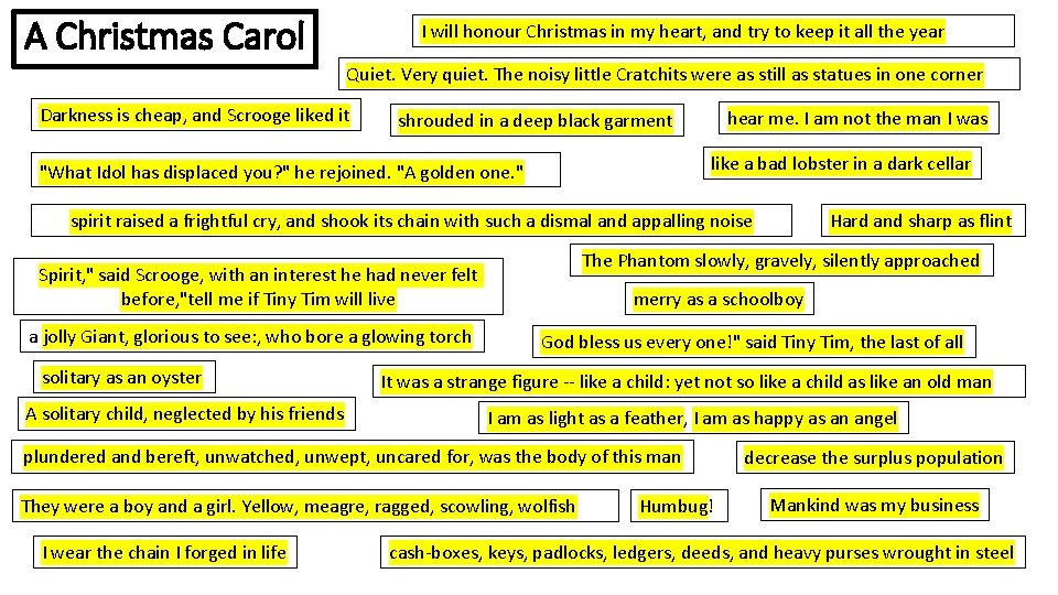 A Christmas Carol I will honour Christmas in my heart, and try to keep