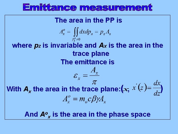 The area in the PP is where pz is invariable and Ax is the