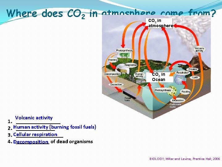 Where does CO 2 in atmosphere come from? CO 2 in atmosphere CO 2