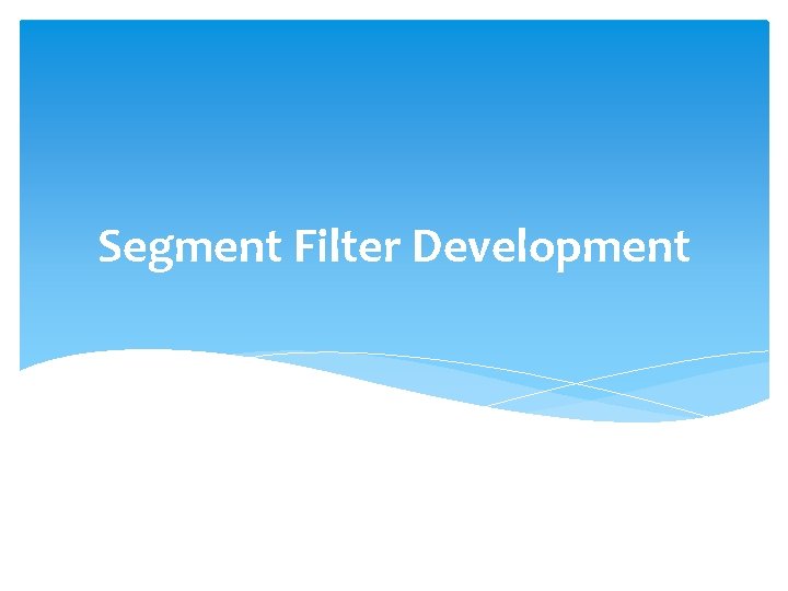 Segment Filter Development 
