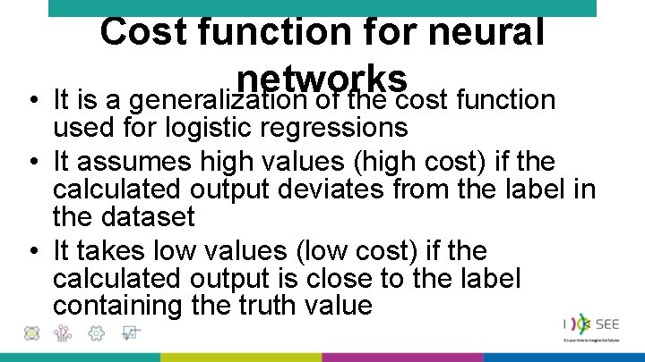 • Cost function for neural networks It is a generalization of the cost • Cost function for neural networks It is a generalization of the cost