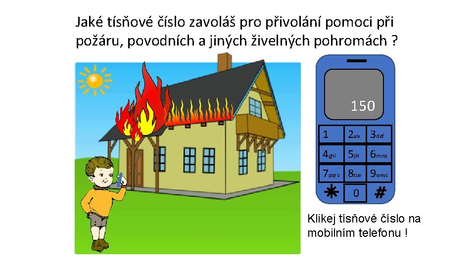 Jaké tísňové číslo zavoláš pro přivolání pomoci při požáru, povodních a jiných živelných pohromách